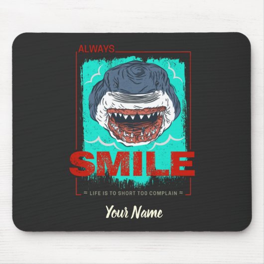 常にスマイルおもしろいシャーク愛する女の子のためだけに マウスパッド (正面)