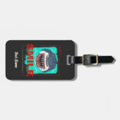 常にスマイルおもしろいシャーク愛する女の子のためだけに ラゲッジタグ (正面横)