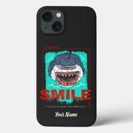 常にスマイルおもしろいシャーク愛する女の子のためだけに iPhone 13ケース