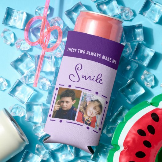 常にスマイルを追加するイニシャル紫 スリム缶クーラー (インサイチュ 夏)