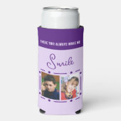 常にスマイルを追加するイニシャル紫 スリム缶クーラー (Seltzer正面)