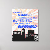 常にスーパーヒーロー漫画ブックボーイズのウォールアート キャンバスプリント (正面)