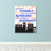 常にスーパーヒーロー漫画ブックボーイズのウォールアート キャンバスプリント (インサイチュ (ウッドフロア))