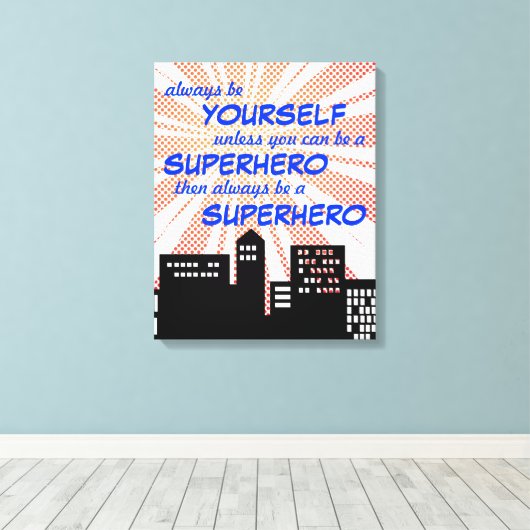 常にスーパーヒーロー漫画ブックボーイズのウォールアート キャンバスプリント (インサイチュ (ウッドフロア))