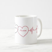 常にハートで接パーソナライズされた続 コーヒーマグカップ (正面右)