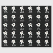 常にヒール歯の歯のプンおもしろいダークBG ラッピングペーパー (フラット)