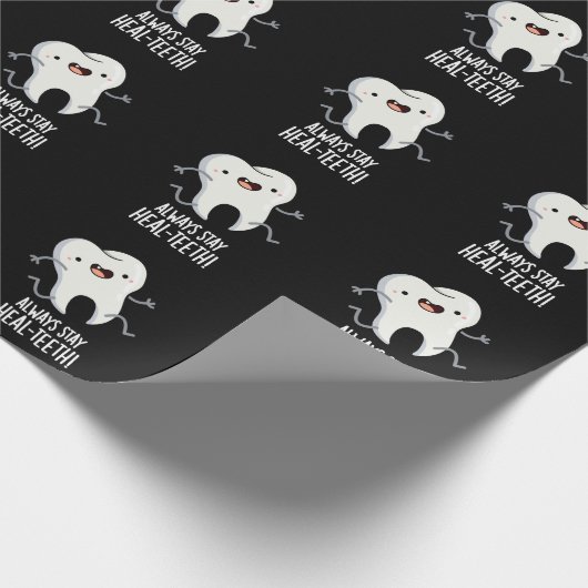 常にヒール歯の歯のプンおもしろいダークBG ラッピングペーパー (角)