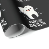 常にヒール歯の歯のプンおもしろいダークBG ラッピングペーパー (ロールコーナー)