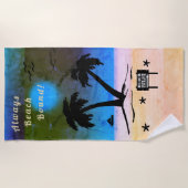 常にビーチバインド夜タイムブルーB ビーチタオル (正面)