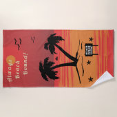 常にビーチバインド燃え盛る太陽 ビーチタオル (正面)