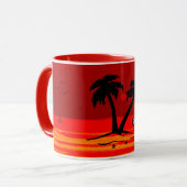 常にビーチバインド!燃え盛る夕日 マグカップ (正面左)