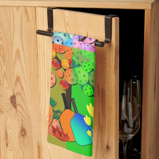 常にピックボールシーズン冬春夏秋 キッチンタオル (三つ折り)