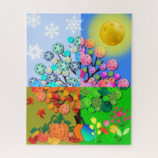 常にピックボールシーズン冬春夏秋 ジグソーパズル (縦)