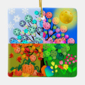 常にピックボールシーズン冬春夏秋 セラミックオーナメント (正面)