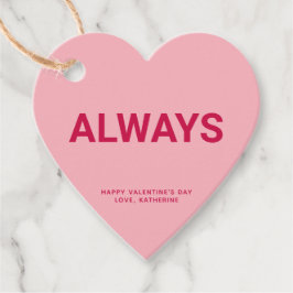 常にピンクのハートおもしろいかわいいバレンタインデーカスタムズ フェイバータグ