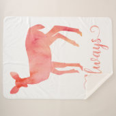 常にピンクの水色のシカ シェルパブランケット (正面(横))