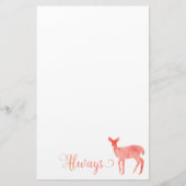 常にピンクの水色のシカ 便箋 (正面)