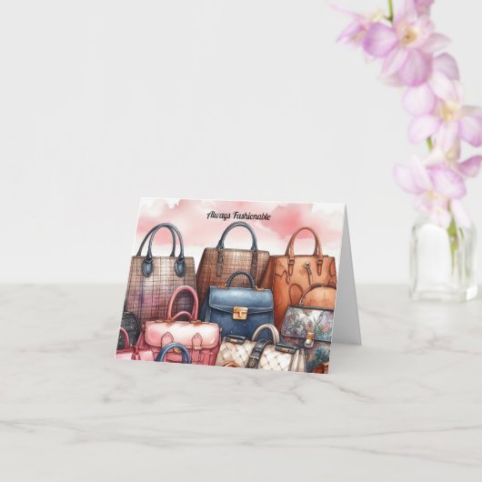 常にファッショナブルなハンドバッグカードグリーティング カード (蘭)