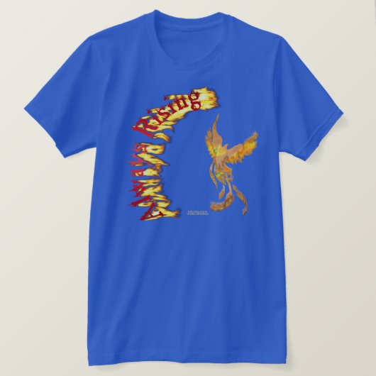 常にフェニックスの立上がる男性合われた丸首のティー Tシャツ (デザイン正面)