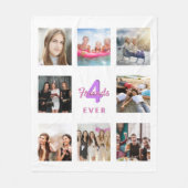 常にフォトコラージュの白いピンクの友人 フリースブランケット (正面)