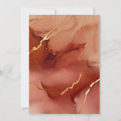 常にフォーエバーテラコッタ金ゴールドビーチ秋の結婚式 招待状 (裏面)