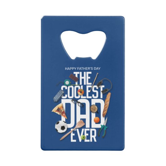 常にモダンパパクールをパーソナライズ クレジットカード栓抜き (正面)