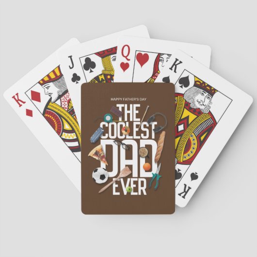 常にモダンパパクールをパーソナライズ トランプ (裏面)