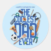 常にモダンパパクールをパーソナライズ ラウンドシール (正面)