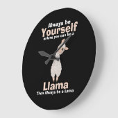 常にラマ動物愛好家 ラージ壁時計 (傾斜)