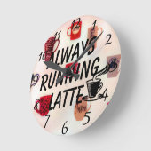 常にランニングラテの壁時計 ラウンド壁時計 (傾斜)