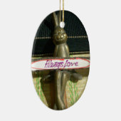 常にラヴ感動的ラビットアートプリントデザイン セラミックオーナメント (右)