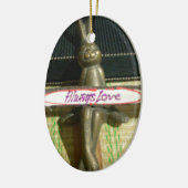 常にラヴ感動的ラビットアートプリントデザイン セラミックオーナメント (左)