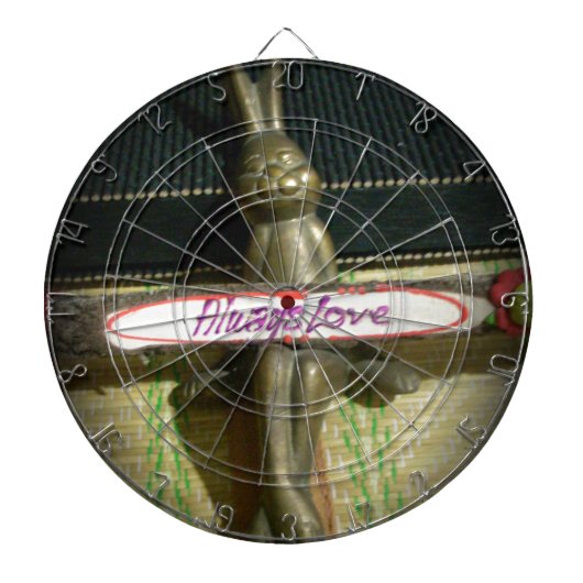 常にラヴ感動的ラビットアートプリントデザイン ダーツボード (正面)
