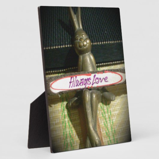 常にラヴ感動的ラビットアートプリントデザイン フォトプラーク (側面)