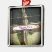 常にラヴ感動的ラビットアートプリントデザイン メタルオーナメント (左)