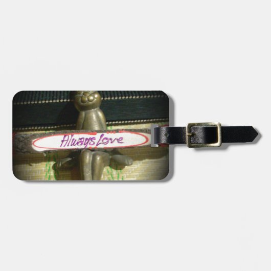 常にラヴ感動的ラビットアートプリントデザイン ラゲッジタグ (正面横)