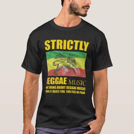 常にレゲエ聞ーの音楽ラスタファリアンへ Tシャツ (正面)