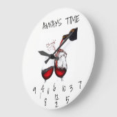 **常にワインの時間**時計 ラージ壁時計 (傾斜)