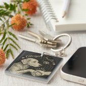 常に一緒に» ヴィンテージ犬の友情 キーホルダー (正面右)