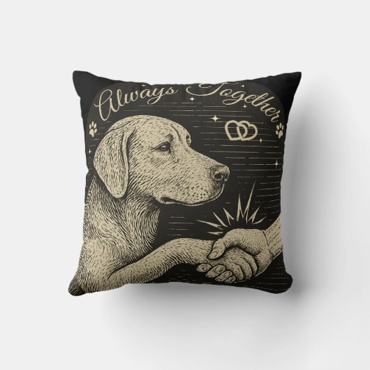 常に一緒に» ヴィンテージ犬の友情 クッション (裏面)