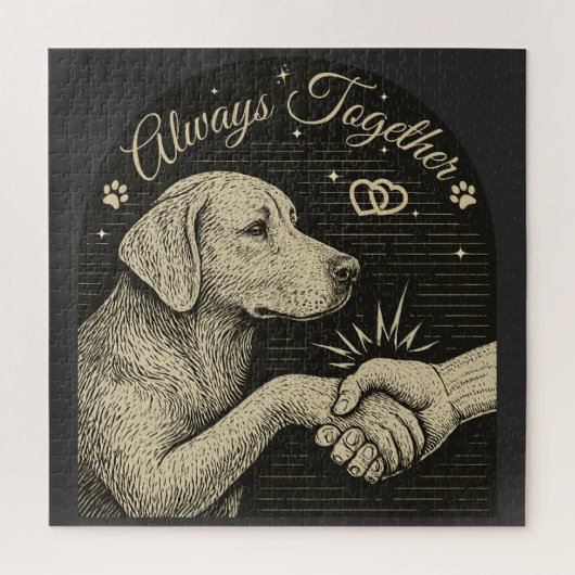 常に一緒に» ヴィンテージ犬の友情 ジグソーパズル (縦)