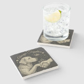 常に一緒に» ヴィンテージ犬の友情 ストーンコースター (横)