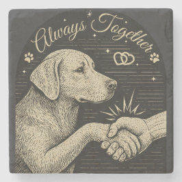 常に一緒に» ヴィンテージ犬の友情 ストーンコースター