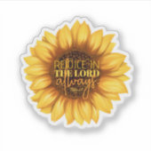 常に主に喜ぶ – ひまわり シール (正面)