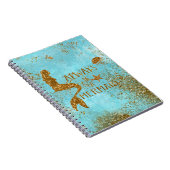 常に人魚になる – 金ゴールドグリッター人魚のビジョン ノートブック (右側)