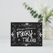 常に信じFairy TalesでChalkboardハガキ ポストカード (スタンド正面)