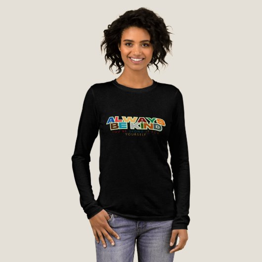 常に優しい引用文ユニセックス/大人と子供 トライブレンドTシャツ (正面全体)