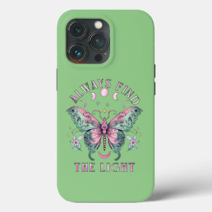 常に光の美しいカラフル蝶を見つける iPhone 13 PROケース