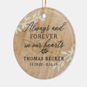 常に及び永久に記念の陶磁器の写真のオーナメント セラミックオーナメント (左)