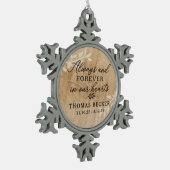 常に及び永久に記念の雪片の写真のオーナメント スノーフレークピューターオーナメント (左)